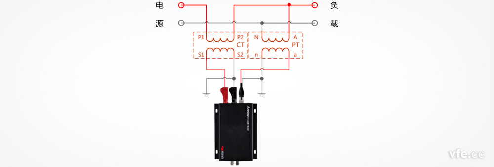 DT222數字變送器與電流互感器接線