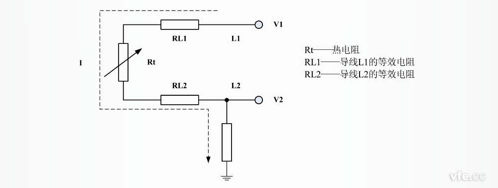 熱電阻二線制引線方式