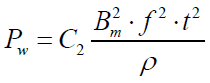 渦流損耗Pw的計算公式