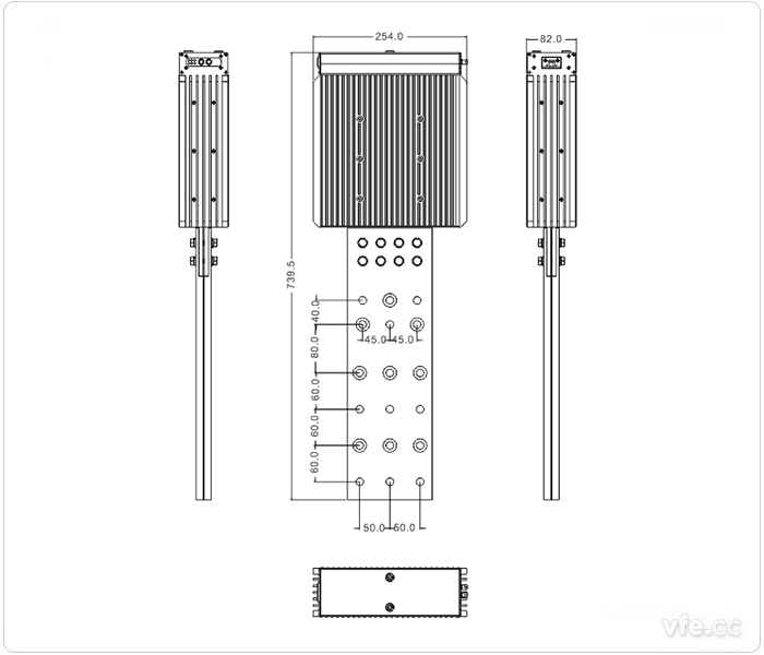 1000A、1500A、2000A刀片式SP變頻功率傳感器外形尺寸(單位：mm)