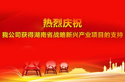 熱烈慶祝我公司獲得湖南省戰略新興產業項目的支持